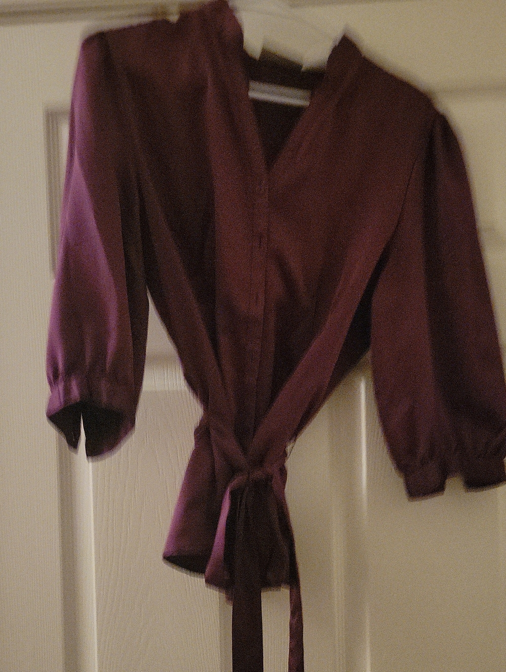 Worthington Plum Tie-Waist Blouse